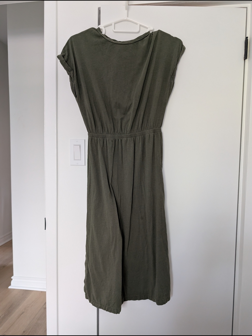 H&M Olive Green Maxi Dress with Elastic Waist